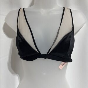 Victorias Secret Dragon L Women's Bra Black Beige Sheer Trim Polyester Blend New